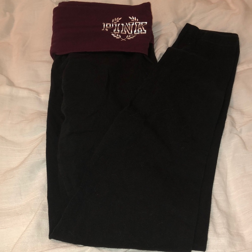pink burgundy yoga leggings small
